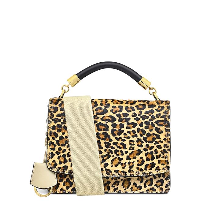  London Adie Road - Faux Leopard, Small Flapover Cross Body