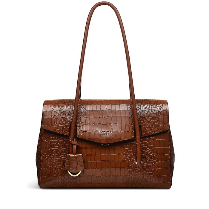  London Apsley Road - Faux Croc, Large Flapover Tote