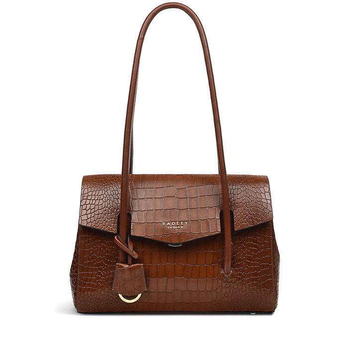  London Apsley Road - Faux Croc, Medium Flapover Tote