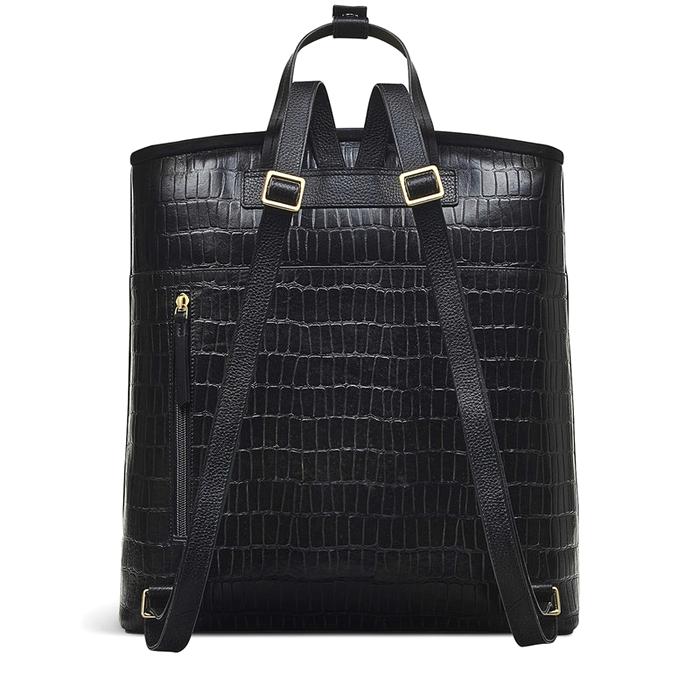  London Bridgewater - Faux Croc, Large Zip-Top Backpack