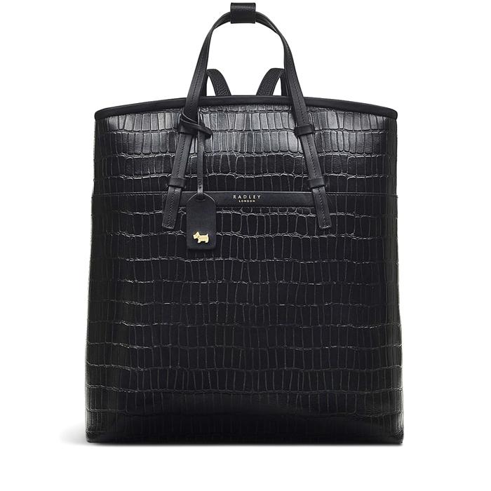  London Bridgewater - Faux Croc, Large Zip-Top Backpack