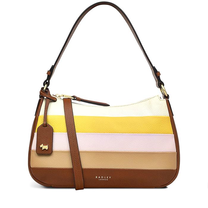  London Charlotte Street - Stripe, Small Ziptop Crossbody