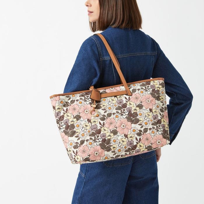  London Finsbury Park '60s Floral Quilt, Large ZipTop Shoulder Bag