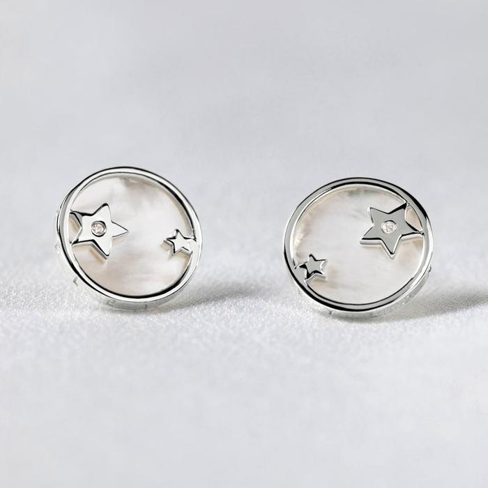  London Hatton Gardens, Star Earrings With Diamonds