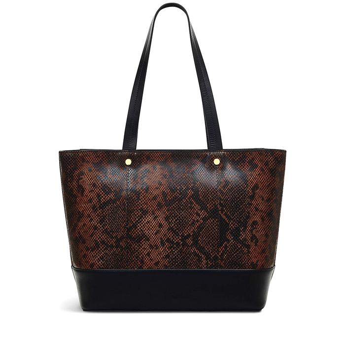  London Isabella Road - Faux Python, Medium Ziptop Tote