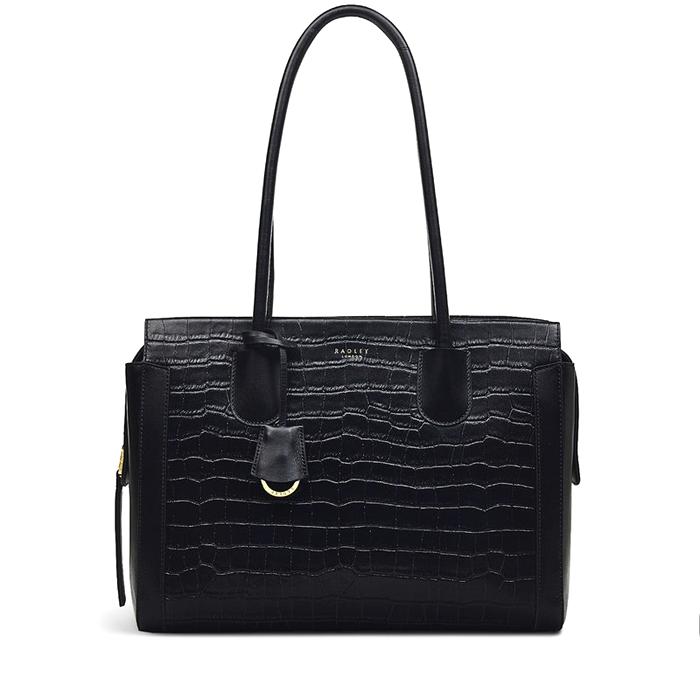  London Kelham Gardens - Faux Croc, Large Ziptop Tote