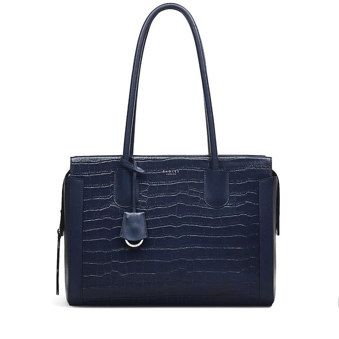  London Kelham Gardens - Faux Croc, Large Ziptop Tote