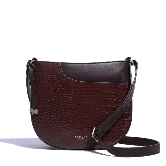  London London Pockets - Faux Croc, Medium Zip-Top Cross Body Bag