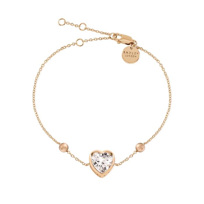  London Love Radley, Clear Stone Heart Bracelet