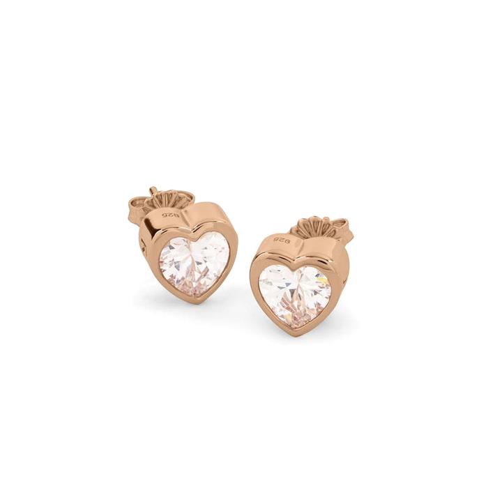  London Love Radley, Clear Stone Heart Earrings