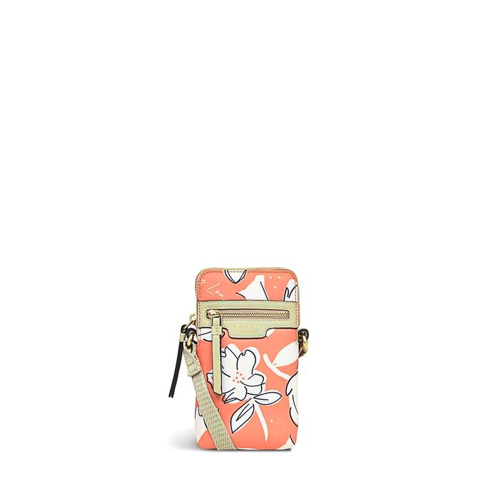  London Maple Cross - Thrift Floral, Medium Zip Around Phone Crossbody