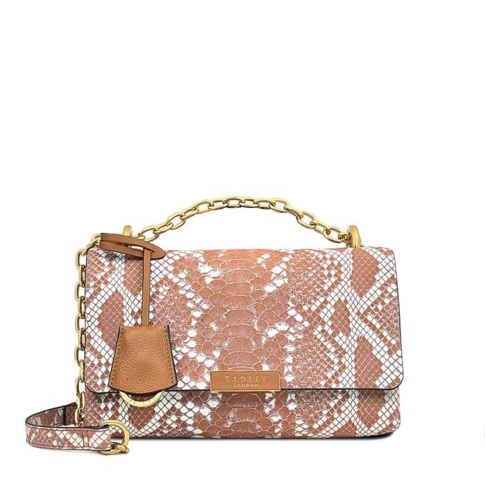  London Mill Bay Faux Snake, Medium Flapover Cross Body Bag