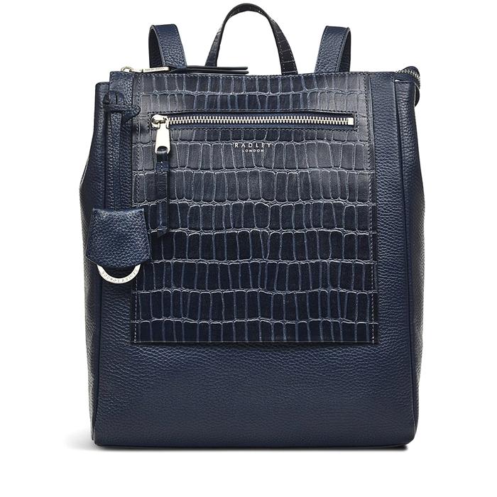  London Pear Gardens - Faux Croc, Medium Ziptop Backpack