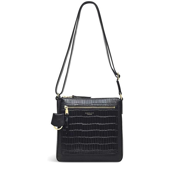  London Pear Gardens - Faux Croc, Small Ziptop Crossbody