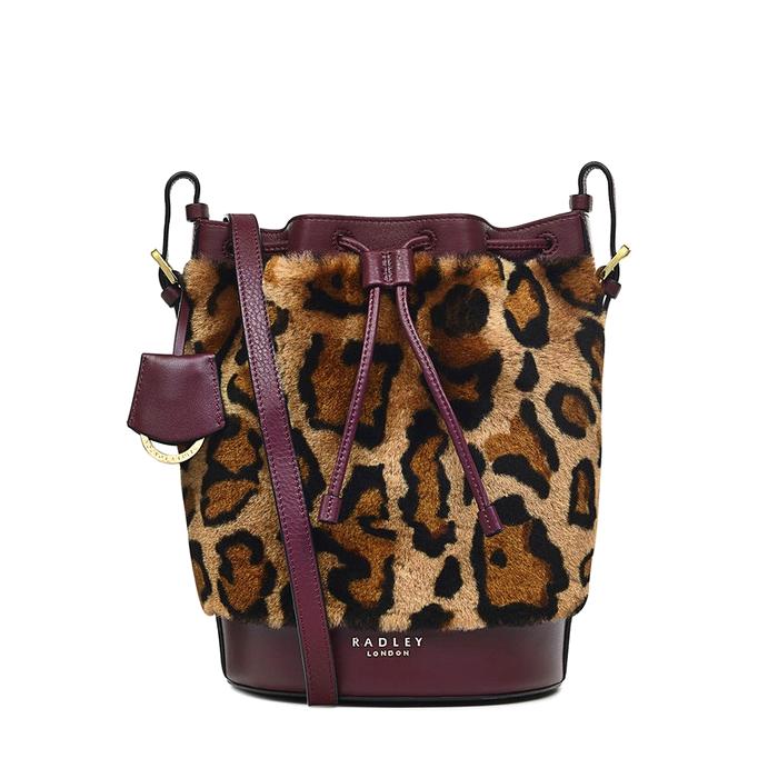  London Peregrine Road - Faux Teddy, Medium Drawstring Crossbody