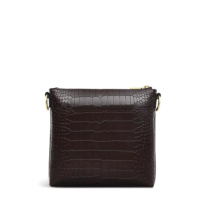  London Pockets 2.0 - Faux Croc, Small Ziptop Crossbody