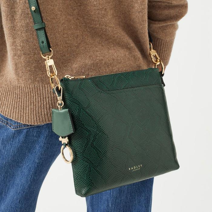  London Pockets 2.0 - Faux Snake, Small Zip-Top Cross Body