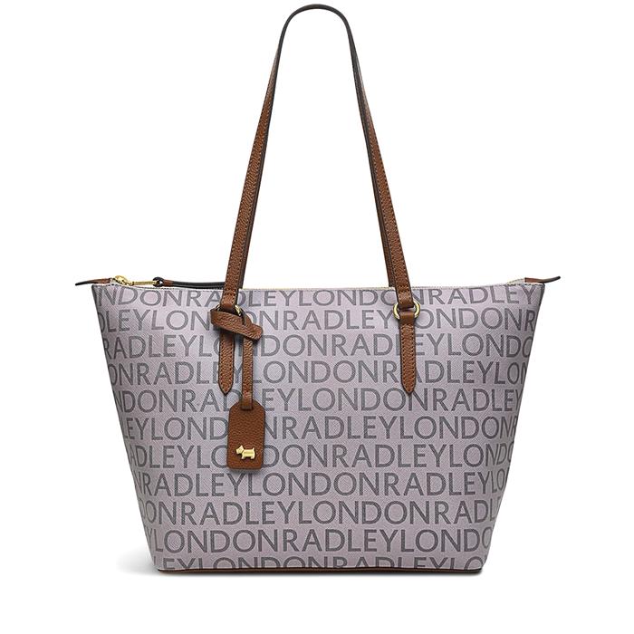  London Signature Logo, Medium ZipTop Tote Bag