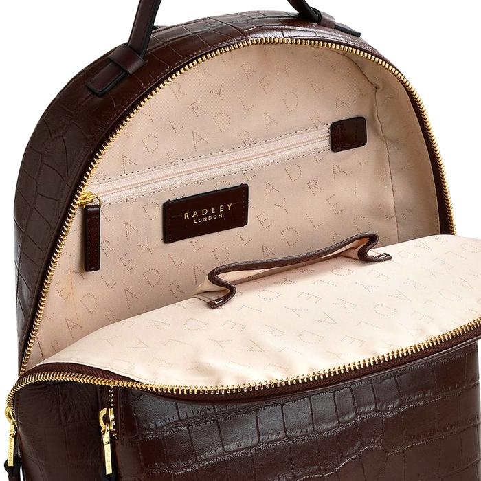  London Sutton Acres - Faux Croc, Medium Zip Around Backpack