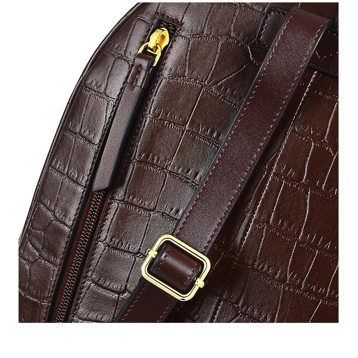  London Sutton Acres - Faux Croc, Medium Zip Around Backpack