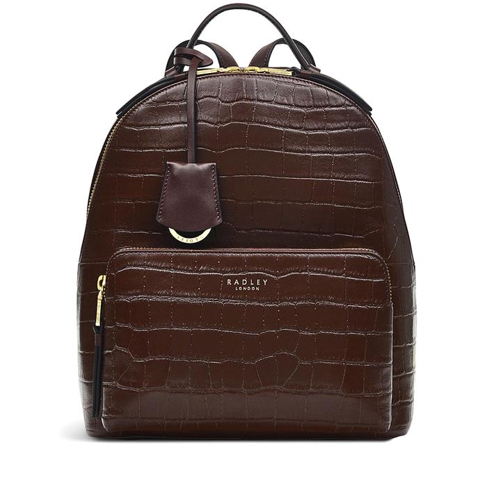  London Sutton Acres - Faux Croc, Medium Zip Around Backpack